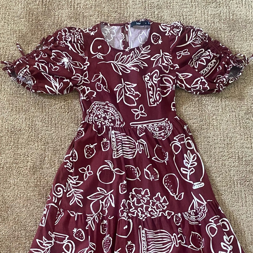Sportsgirl boho maroon floral dress